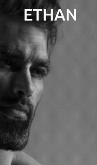 Black And White Photo Of Man Named Ethan GIF