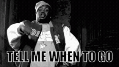Black And White Photo Of Man Saying Tell Me When To Go GIF