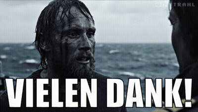 Black And White Photo Of Man Saying Vielen Dank GIF