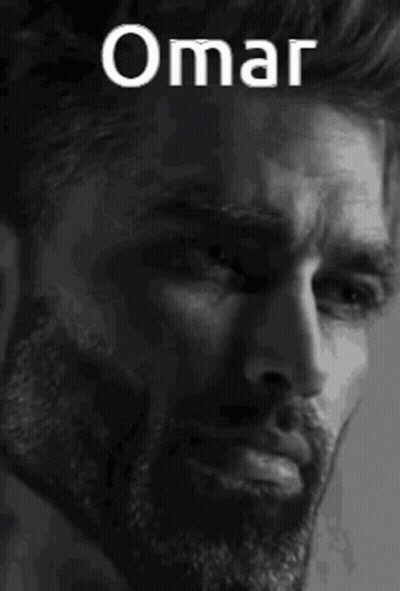 Black And White Photo Of Man With Beard Named Omar GIF