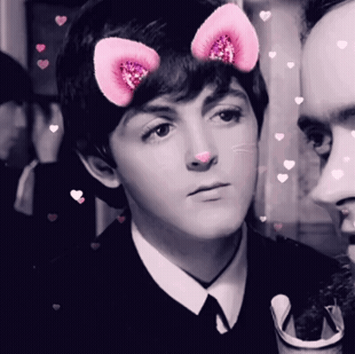 Black And White Photo Of Man With Cat Ears GIF