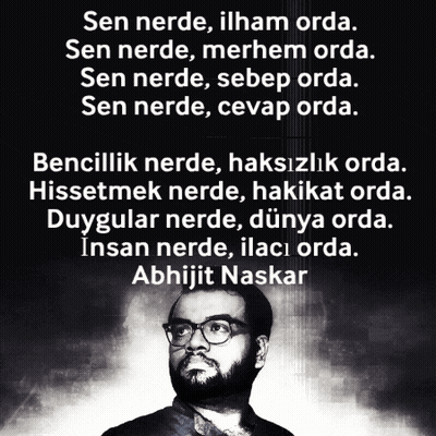 Black And White Photo Of Man With Glasses Quote Abhijit Naskar GIF