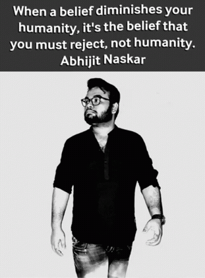 Black And White Photo Of Man With Quote By Abhijit Naskar GIF