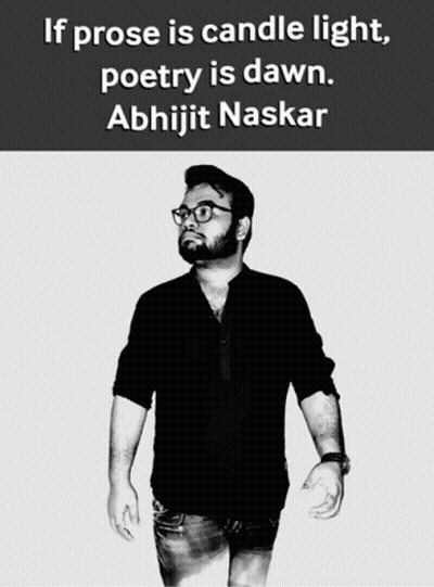 Black And White Photo Of Man With Quote From Abhijit Naskar GIF