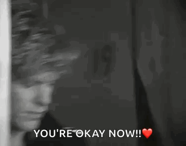 Black And White Photo Of Man With You're Okay Now GIF