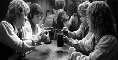 Black And White Photo Of Men Drinking Beer GIF