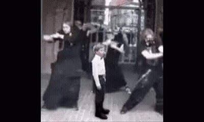 Black And White Photo Of People Dancing In Room GIF
