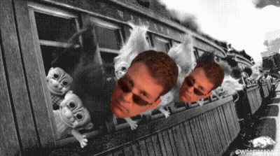 Black And White Photo Of People Looking Out Window GIF