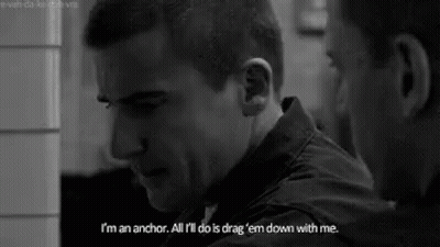 Black And White Photo Of Two Men Saying I'm An Anchor GIF