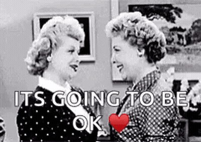 Black and White Photo of Two Women Saying Its Going To Be Ok