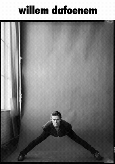 Black And White Photo Of Willem Dafoenem GIF