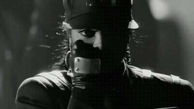 Black And White Photo Of Woman In Police Hat GIF