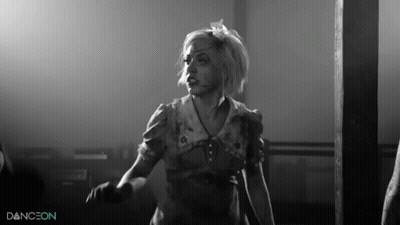 Black And White Photo Of Woman Saying Dance GIF