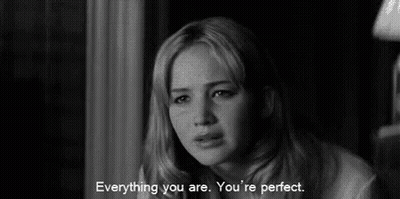 Black And White Photo Of Woman Saying Everything You Are You're Perfect GIF