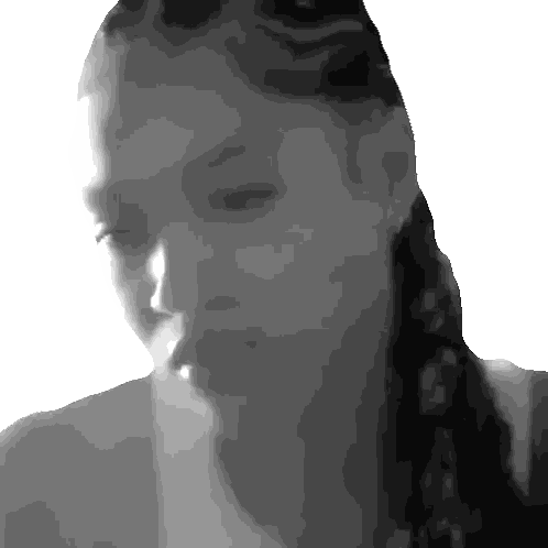 Black And White Photo Of Woman With Braids Sticker