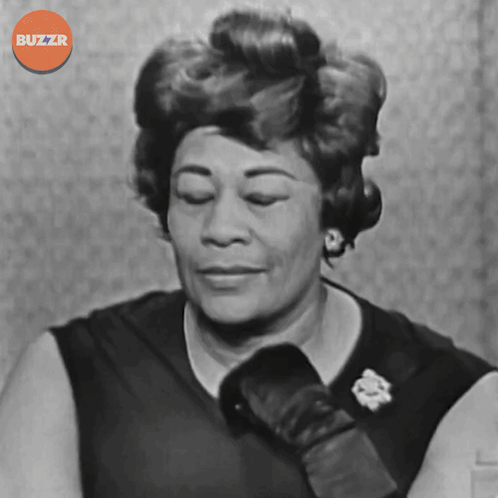 Black And White Photo Of Woman With Buzzr Logo GIF