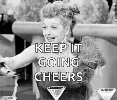 Black And White Photo Of Woman With Martinis GIF