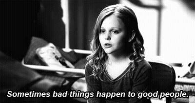 Black And White Photo Of Young Girl Sometimes Bad Things Happen To Good People GIF