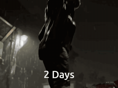 Black And White Photo Saying 2 Days GIF