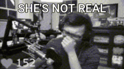 Black And White Photo She's Not Real GIF