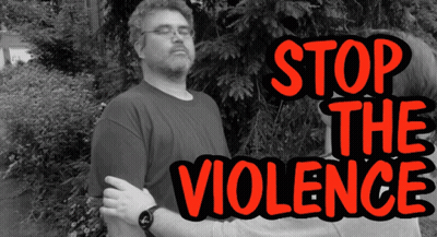 Black and White Photo Stop the Violence