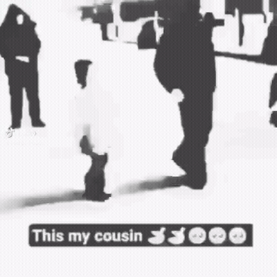Black And White Photo This My Cousin 3000 GIF