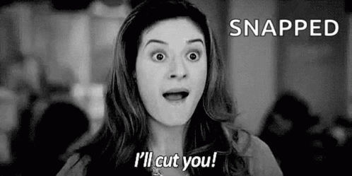 Black And White Photo Woman I'll Cut You GIF