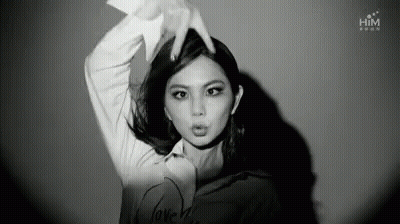 Black And White Photo Woman Making Funny Face Hands On Head GIF