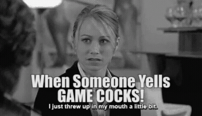 Black And White Photo Woman Saying When Someone Yells Game Cocks GIF