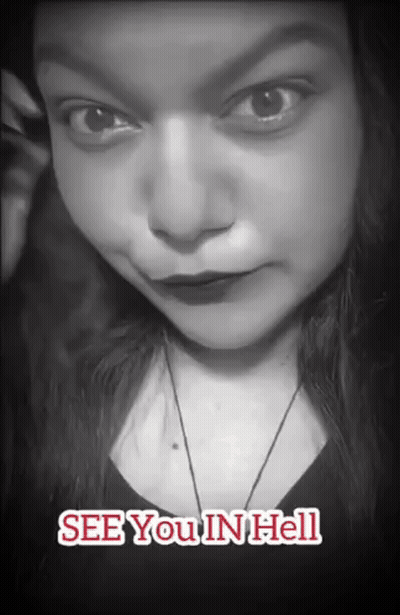 Black And White Photo Woman See You In Hell GIF