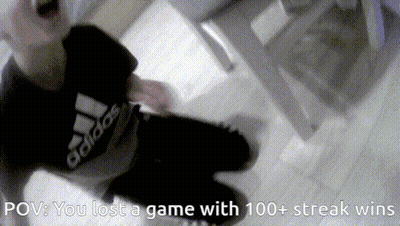 Black And White Photo You Lost A Game With 100+ Streak Wins GIF