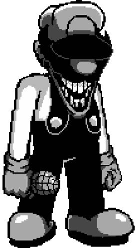 Black And White Pixel Art Cartoon Character Sticker