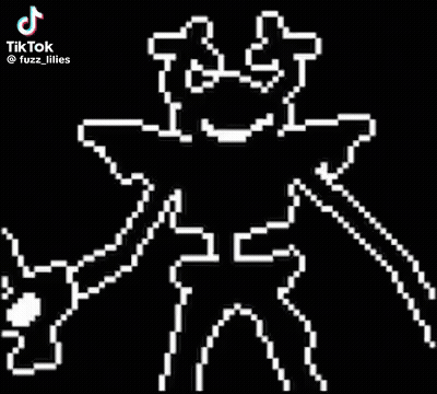 Black And White Pixel Art Cartoon Character Holding Sword GIF