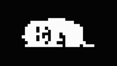 Black And White Pixel Art Hedgehog GIF