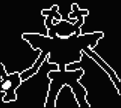 Black And White Pixel Art Person With Star GIF