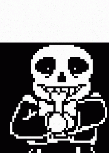 Black And White Pixel Art Sans From Undertale GIF