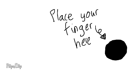 Black And White Place Your Finger Here Circle Sticker