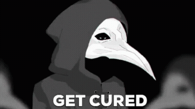 Black And White Plague Doctor With Long Beak GIF