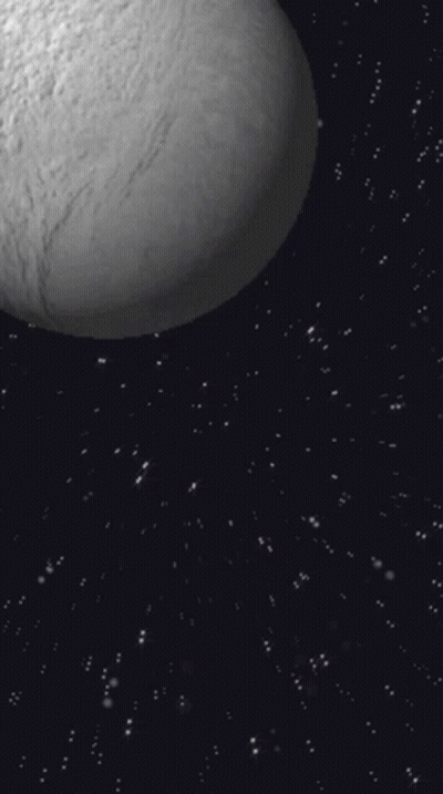 Black and White Planet in Night Sky