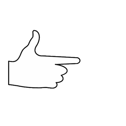 Black And White Pointing Hand Sticker