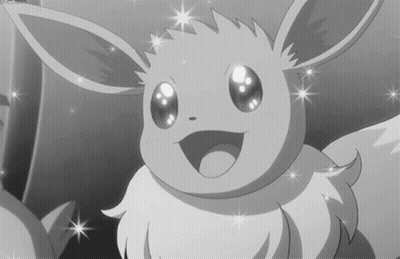 Black And White Pokemon With Sparkles GIF