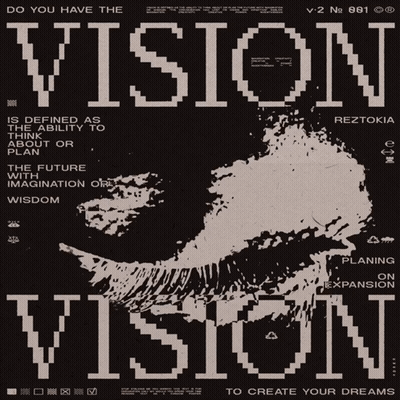 Black And White Poster Saying Do You Have The Vision GIF