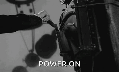 Black And White Power On GIF