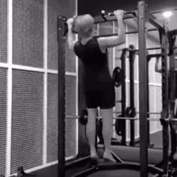 Black And White Pull Ups Working Out GIF