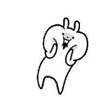 Black And White Rabbit Covering Face Sticker