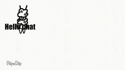 Black And White Rabbit With Flowers Saying Hello Chat GIF