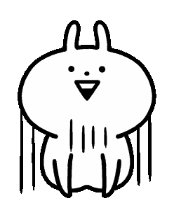 Black And White Rabbit With Smile Sticker