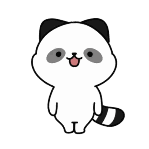 Black And White Raccoon With Tongue Out Sticker