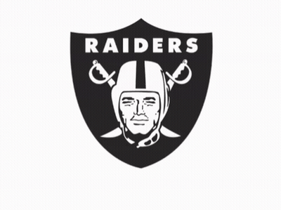 Black And White Raiders Logo With Pirate GIF
