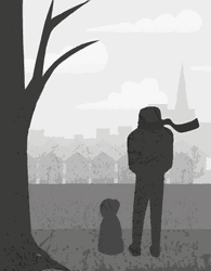 Black And White Rainy Day Two Persons GIF